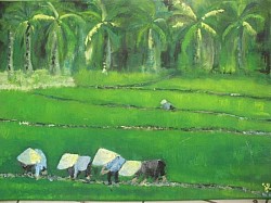 Vietnam. Acrylique sur toile.Offert à une amie.