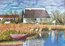 Cabane de gardian. Huile.Vendu.