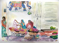 Inde.Sur papier aquarelle.