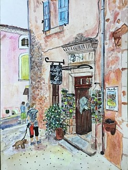 Roussillon.Sur papier aquarelle.
