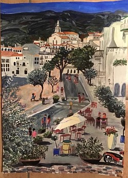 Cadaques. Acrylique sur papier.